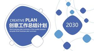 เส้นกราฟิกรูปทรงเรขาคณิตที่ผิดปกติธุรกิจสร้างสรรค์รายงานสรุปการทำงานสีน้ำเงินเทมเพลต ppt