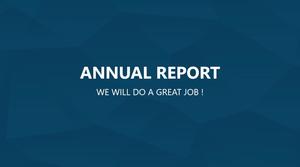 Latar belakang poligon rendah biru bisnis suasana minimalis template laporan kerja ppt