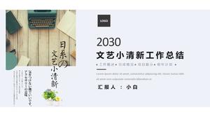 Einfache und modische literarische Fan kleine frische Arbeit Zusammenfassung Plan ppt Vorlage