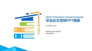 Libro doctor sombrero icono creativo estilo de dibujos animados fresco estudiante tesis defensa plantilla ppt