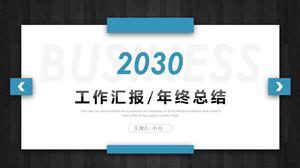 Capa flotante micro tridimensional sombra viento minimalista moda negro y azul resumen de trabajo plantilla ppt