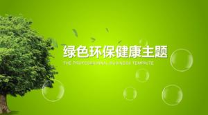 Modelo de ppt de promoção de bem-estar público tema de saúde ambiental verde