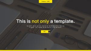 Żółty i czarny kolor o wysokim kontraście, płaski, atmosferyczny magazyn wiatrowy raport podsumowujący raport ppt