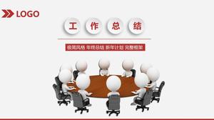 Cadre complet de résumé de travail plat rouge et noir de style minimaliste et modèle de plan ppt