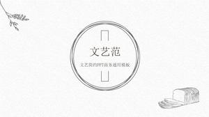 Esboço a lápis estilo fresco estilo literário trabalho resumo relatório modelo ppt