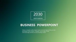 พื้นหลังไล่ระดับสีเขียวง่ายสไตล์ iOS แนะนำ บริษัท แม่แบบ PPT