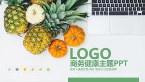 Orang bisnis kantor senang bekerja template ppt tema diet sehat yang wajar