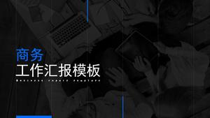 Template laporan kerja bisnis suasana biru dan hitam sederhana