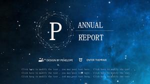 Modèle ppt de style ppt créatif de bobine de point de fond de beau ciel étoilé bleu