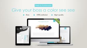 Modelo de ppt de relatório de trabalho de negócios de estilo europeu e americano alto