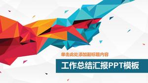 Niski trójkąt stereo wizualna sztuka kreatywna znakomita praca podsumowująca szablon ppt raportu