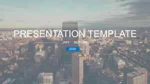 Minimalista titolo business big picture copertina rivista stile business di fine anno modello riassunto del piano ppt