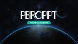 Gradiente parola terra prima copertina visiva modello ppt di rapporto di lavoro aziendale generale piatto