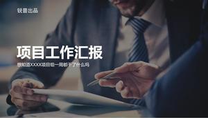 Modelo de ppt de relatório de resumo de trabalho minimalista de capa de negócio grande