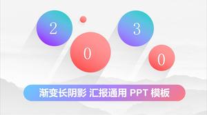 Plantilla de ppt general de informe de trabajo empresarial de estilo de sombra larga degradado de color