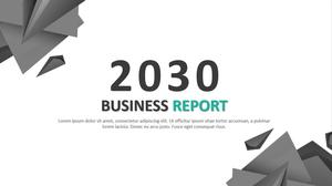 Plantilla ppt de informe de trabajo empresarial de atmósfera simple y creativa tridimensional de polígono bajo