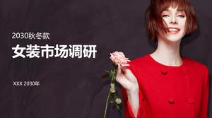 Plantilla ppt de informe de investigación de encuesta de mercado de ropa femenina