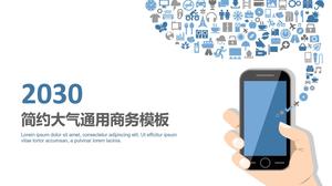 Vector de dibujos animados simple teléfono móvil plano comunicación y aplicación aplicación tecnología de internet móvil plantilla ppt