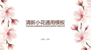 Pembe şeftali çiçeği basit küçük taze çalışma özeti raporu ppt şablonu