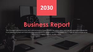 Dunkler Schreibtischhintergrund großes Bildabdeckung einfache flache rote und schwarze Geschäftsarbeit Zusammenfassung ppt Vorlage