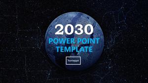 Niebieska ziemia piękny międzygwiezdny gwiaździsty raport podsumowujący w połowie roku szablon ppt