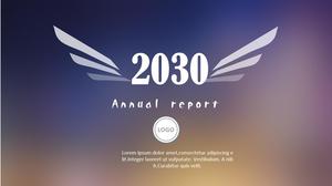 확산 날개 크리 에이 티브 커버 반투명 절묘한 차트 iOS 스타일 비즈니스 작업 보고서 PPT 템플릿