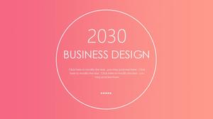 Modèle ppt de rapport général d'entreprise de style iOS de conception translucide de ligne de cercle minimaliste