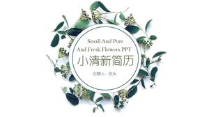 Bitki dalları ve küçük taze özgeçmiş ppt şablonu bırakır