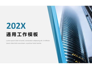 Plantilla ppt general de negocio de informe de resumen de estilo geométrico azul gris simple