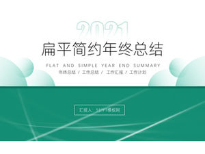 Flache einfache kleine frische grüne Jahresendzusammenfassungsbericht ppt Vorlage