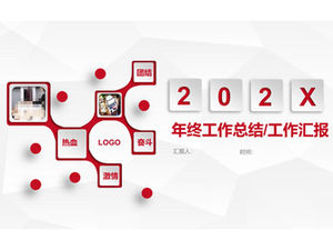 Elegancki szary niski wiatr tło biznes czerwony mikro trójwymiarowy raport podsumowujący na koniec roku szablon ppt