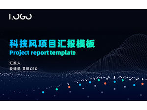 Templat ringkasan laporan proyek angin biru dan hijau partikel kecil segar