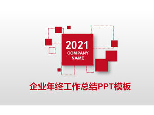 Templat ringkasan kerja akhir tahun perusahaan tiga dimensi mikro geometris sederhana