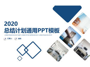 Geometrik stil basit mavi özet planı iş genel ppt şablonu