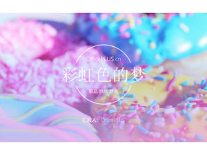 Template ppt industri katering makanan penutup barat yang berwarna-warni