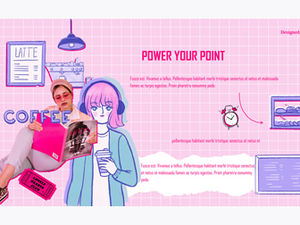 Sal e doce pequeno fresco ilustração mão conta modelo de ppt de vento