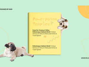 Modelo de ppt de tema de animal de estimação pequeno fresco estilo "Doce e fofo"