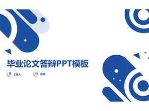 Modèle ppt général de défense de papier bleu plat de style géométrique