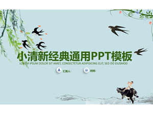 Rondine salice foglia primavera tema piccolo modello fresco classico universale ppt