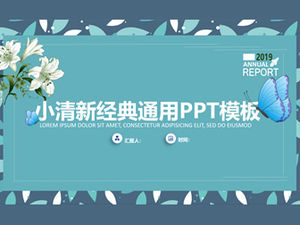 Vector cartoon leaf background plant flower card style UI style classic business ppt template