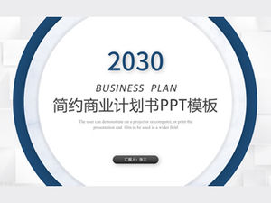 Lingkaran bayangan gaya geometris template rencana bisnis sederhana ppt