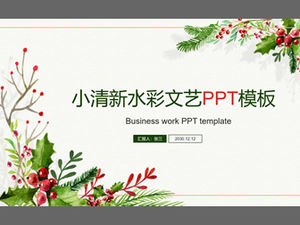 Pflanzenblumen kleine frische Aquarell literarische Art ppt Vorlage