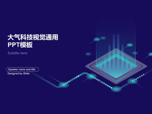 Atmosferik basit teknoloji görsel teknoloji rüzgar işi özet raporu ppt şablonu