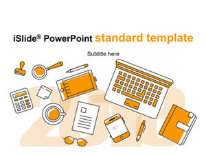 Çizgi simgesi sevimli karikatür rüzgar iş özeti raporu ppt şablonu