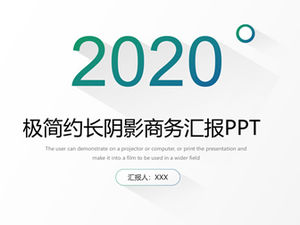 Modello ppt di report di sintesi del lavoro di business in stile minimalista lunga ombra