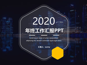 شقة بسيطة جو الأعمال الزرقاء نهاية العام ملخص خطة العمل قالب باور بوينت