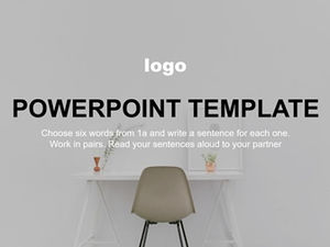 歐美幾何風格優雅小清新裝飾傢居介紹促銷ppt模板