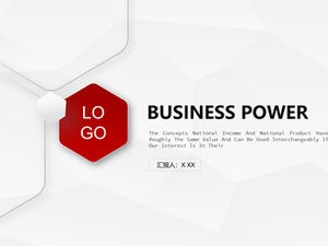 สีแดงและสีเทาไมโครสามมิติสรุปประจำปีในปีหน้าแผนแม่แบบ PPT