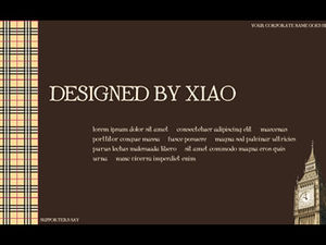 Modèle ppt de thème de style britannique de petit treillis gentleman