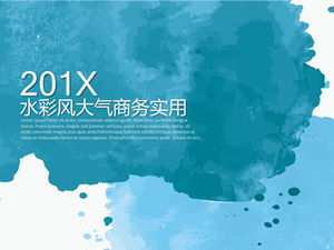 Aguarela azul ambiente simples prático modelo ppt geral de negócios
